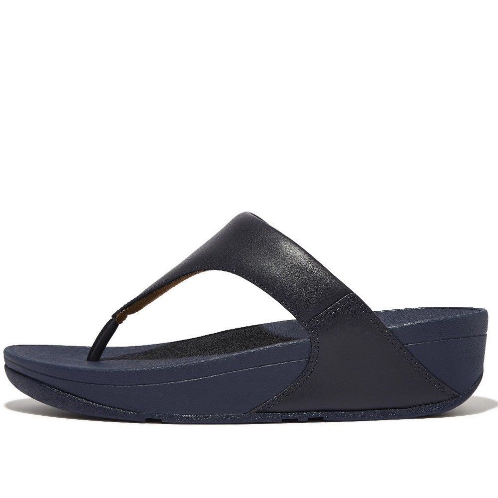 FitFlop Navy Blue Leather Thong Sandals